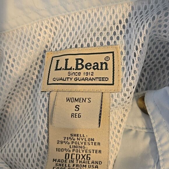 L.L. Bean Light Blue Casual Short Sleeve Gorpcore Button Down Shirt - Picture 6 of 7